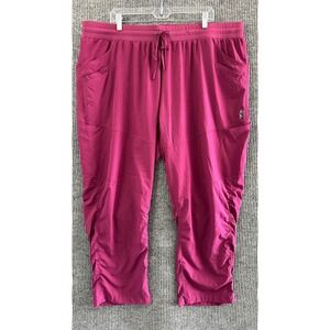 Spread Good Cheer Womens Scrub Pants Size 3XP Pink Pull On Ruched Hem Workwear